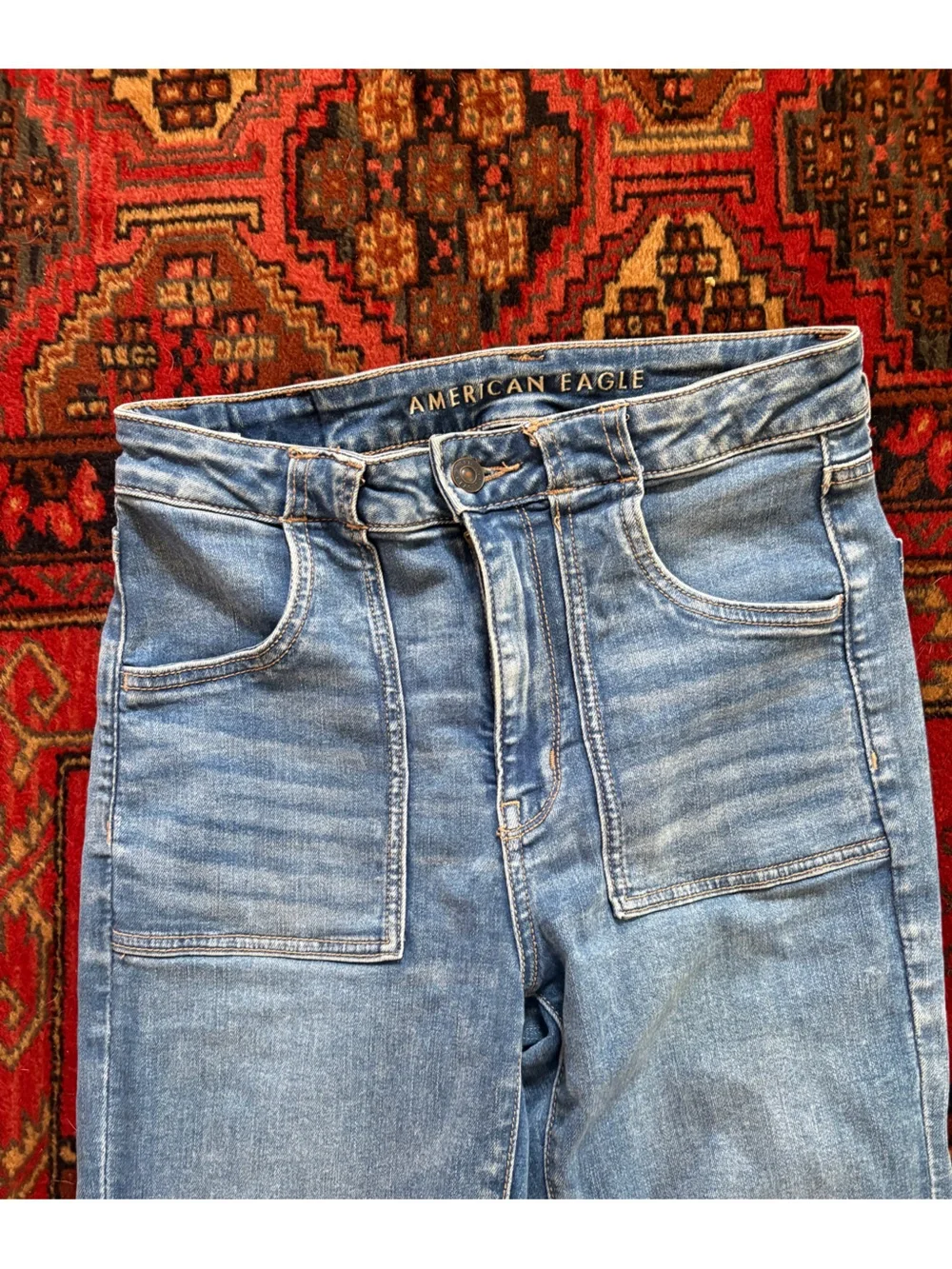 American Eagle Outfitters Light Blue Flare Jeans - Picture 3 of 5